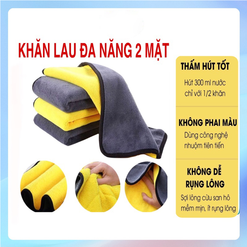 Khăn lau xe hơi 2 mặt