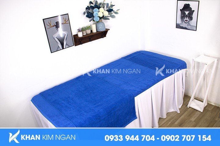 Khăn xanh dương dành cho Spa